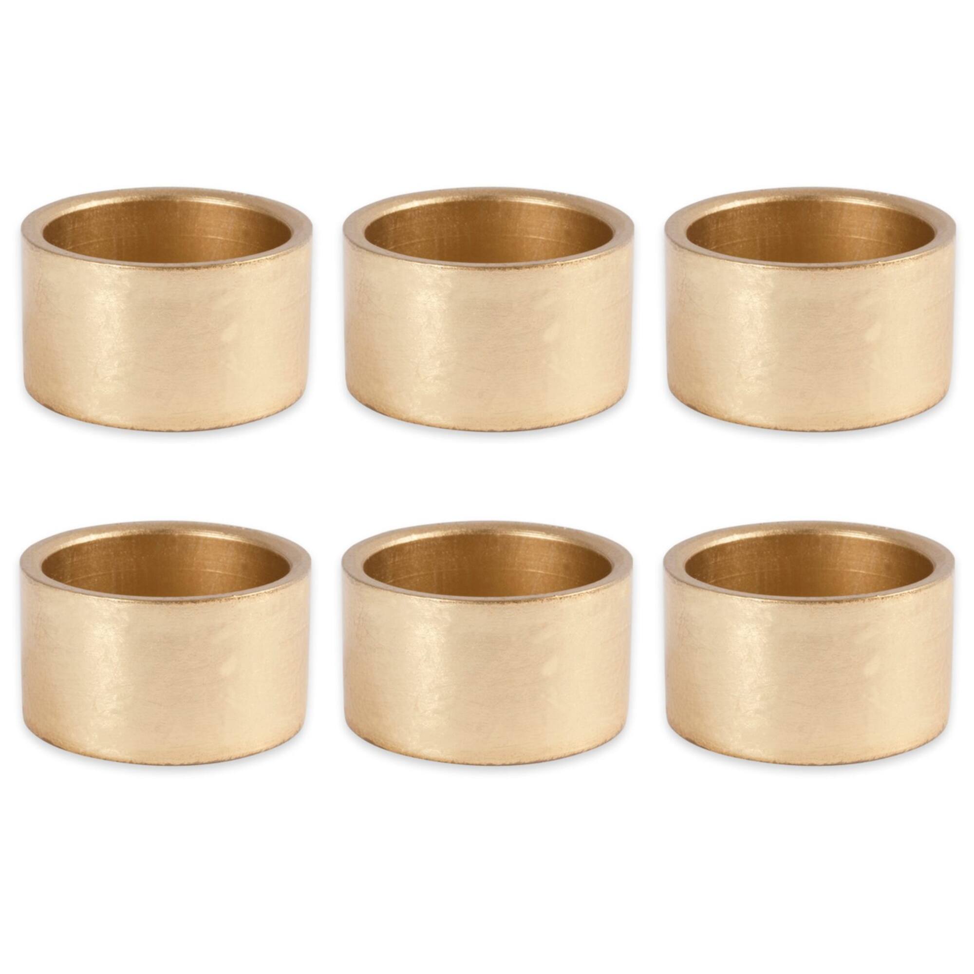 DII® Gold Round Painted Napkin Rings, 6ct.